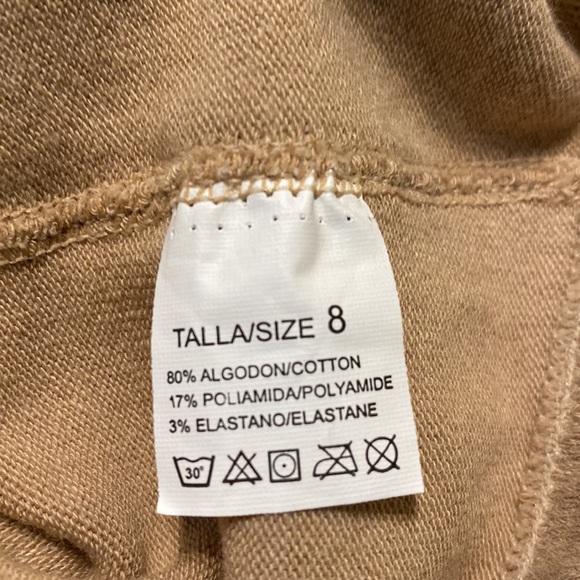 Girls cotton tights Size 8 run small (5-7) bow on both sides brand new tan - Picture 6 of 7